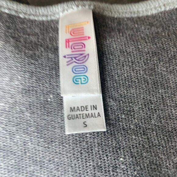 LuLaRoe Classic T-Shirt S Gray With Contrast Trim Casual & Comfortable Soft Blen - Picture 9 of 10